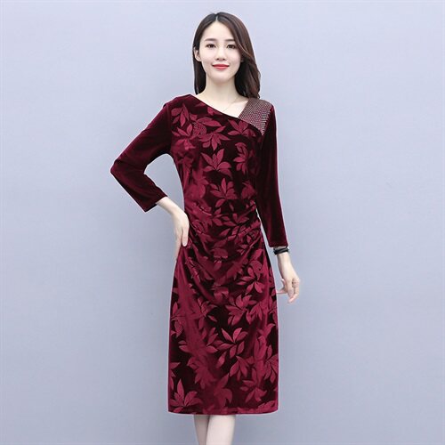 2021年秋季时尚百搭气质优雅熟女连衣裙，女装连衣裙，贵人树