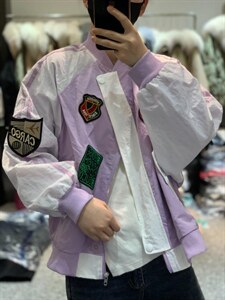 春季新款潮牌撞色拼接棒球服外套欧货图片