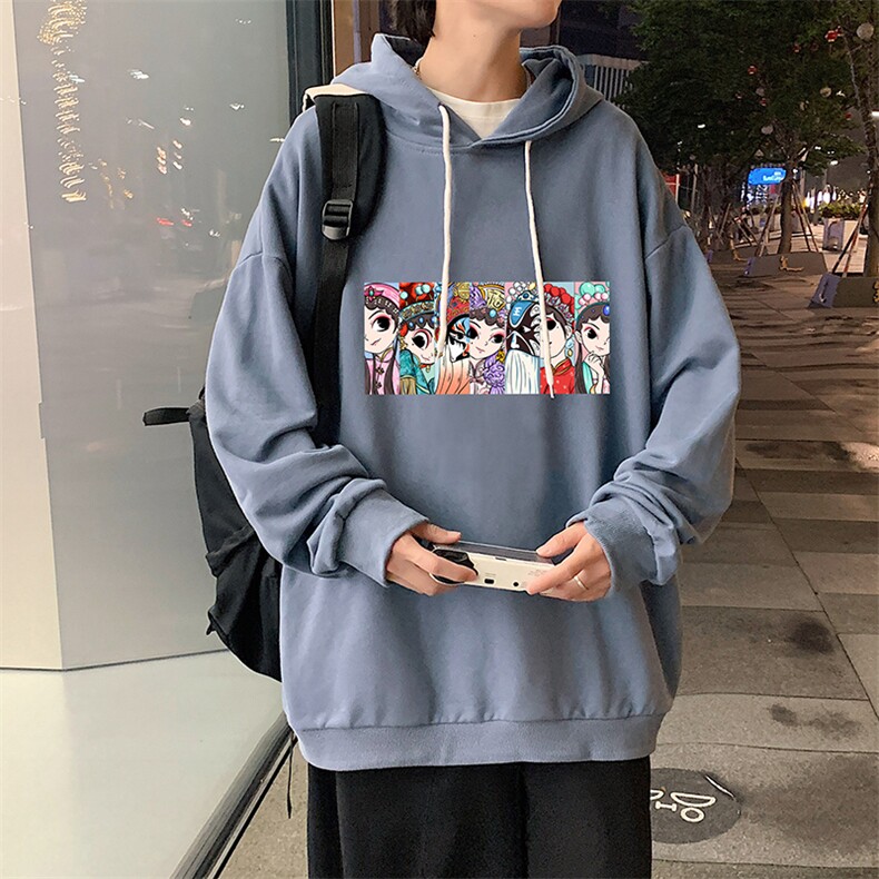 WY2250-P35纯棉连帽卫衣男大码运动帽衫宽松薄外套男,男装卫衣,电商A040