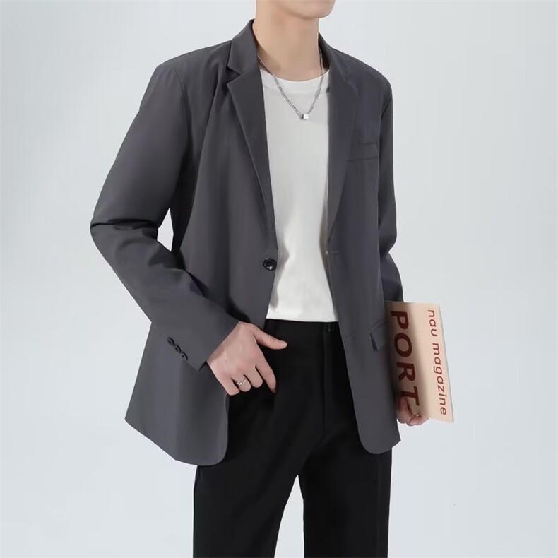 高级感休闲小西服男装宽松纯色外套韩版潮流DX15-P60,男装西服,星座1109-3