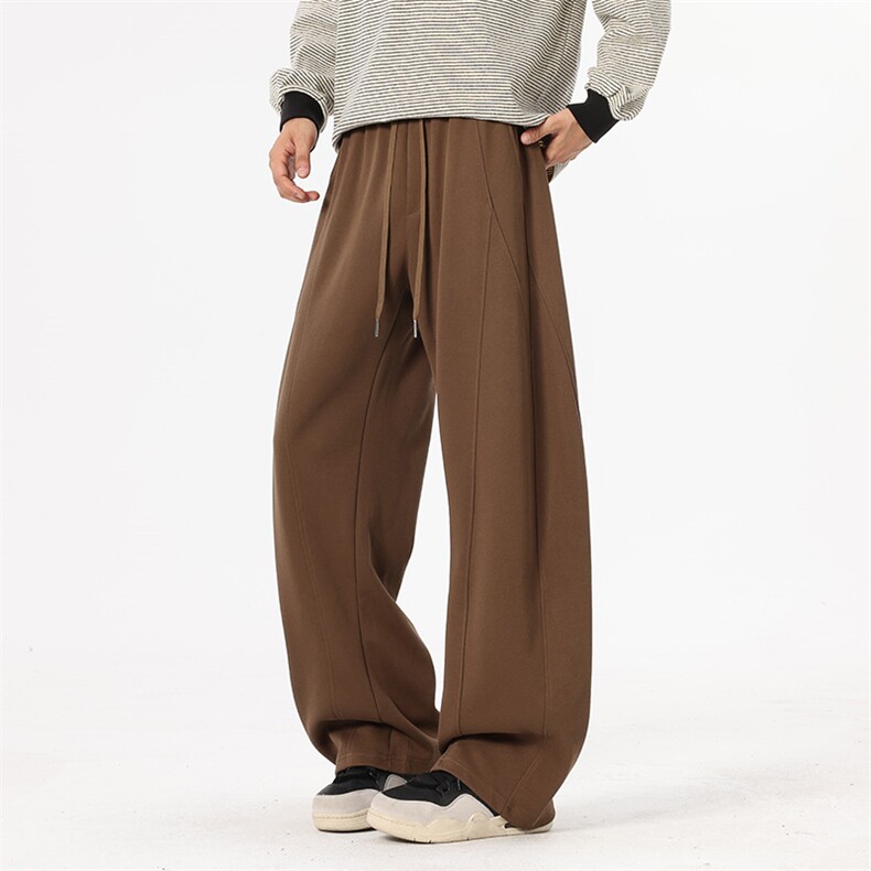 新款针织运动卫裤男直筒港风宽松美式弯刀裤潮牌休闲青少年长裤，男装休闲裤，星座1504（原917）