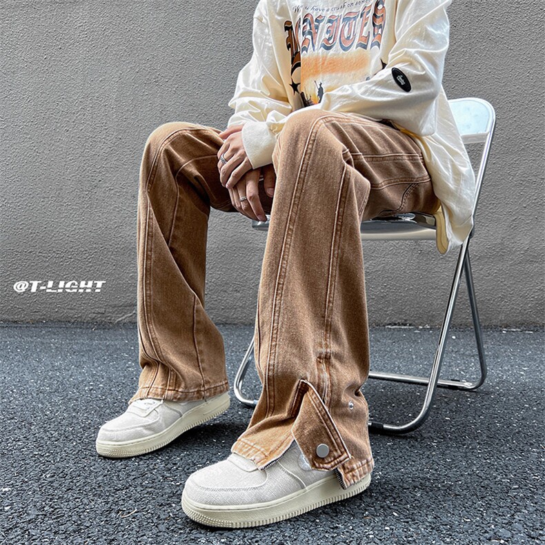 B221 高街小众美式ins多口袋拉链牛仔裤 LK22074-P65 控88图片