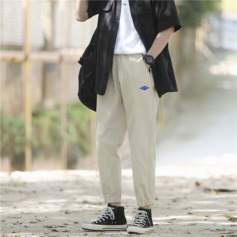 日系复古街头潮牌蓝标时尚工装裤男潮流宽松长裤休闲裤638,男装休闲裤,星座1501