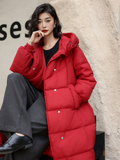 现货现货现货24冬季新款90白鸭绒长款直筒型羽绒服，女装羽绒服，阳光伊恋