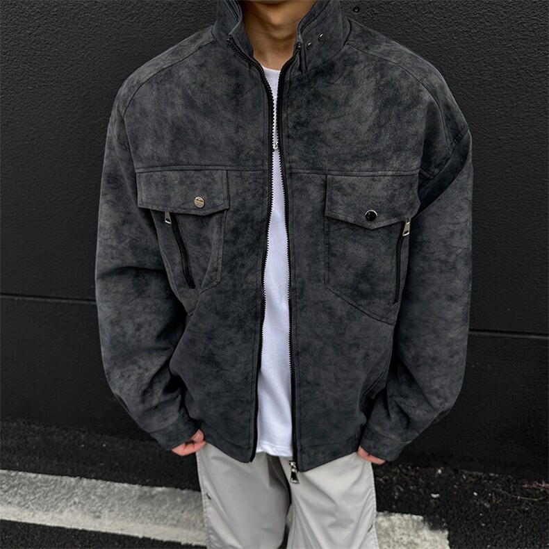 现货黑色男士皮夹克机车情侣皮衣外套JK306P80，男装夹克，星座1904A-1