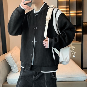 秋季麂皮绒夹克外套棒球服夹克外套男JK87-P75图片