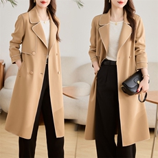 现货！！！！风衣外套女士中长款，女装风衣，素月