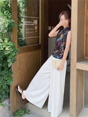 2026年夏季植物花卉时尚潮流轻薄两件套，女装套装/套裙，秀美人生