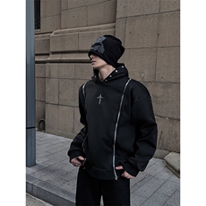 自家图，垫肩cleanfit卫衣男连帽重磅外套设计感小众WYB03-P65，男装卫衣，星座1007（原301D）