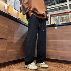 流行文艺长裤简约阔腿裤新款潮流ins女气质百搭原宿休闲裤，男装休闲裤，星座716-3