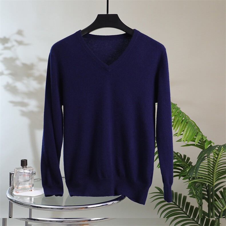 男士山羊绒衫薄款内搭纯色打底毛衣秋冬宽松套头针织衫，男装羊绒套衫，绒美人羊绒