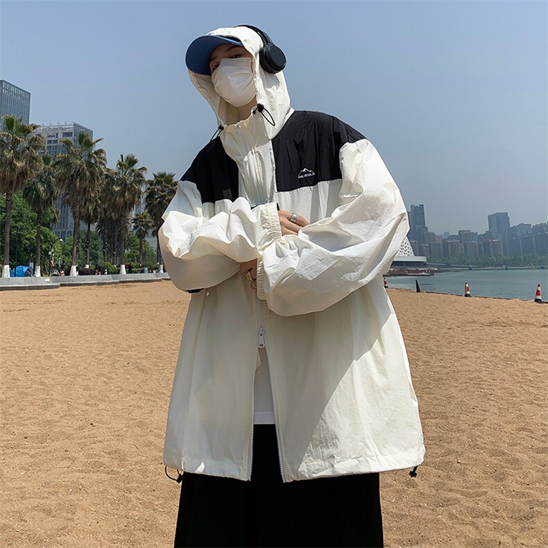 Wt8203-P40夏季宽松褶皱防晒服,男装夹克,星座1501-1