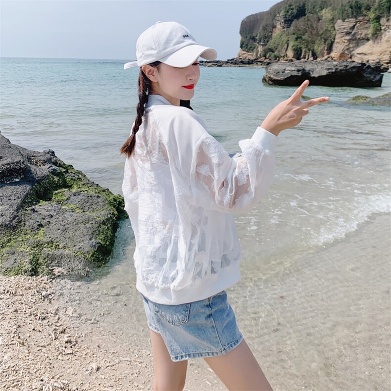 2021夏季新款时尚气质休闲清爽透气舒适提花防晒衣，女装防晒衣，帛香坊