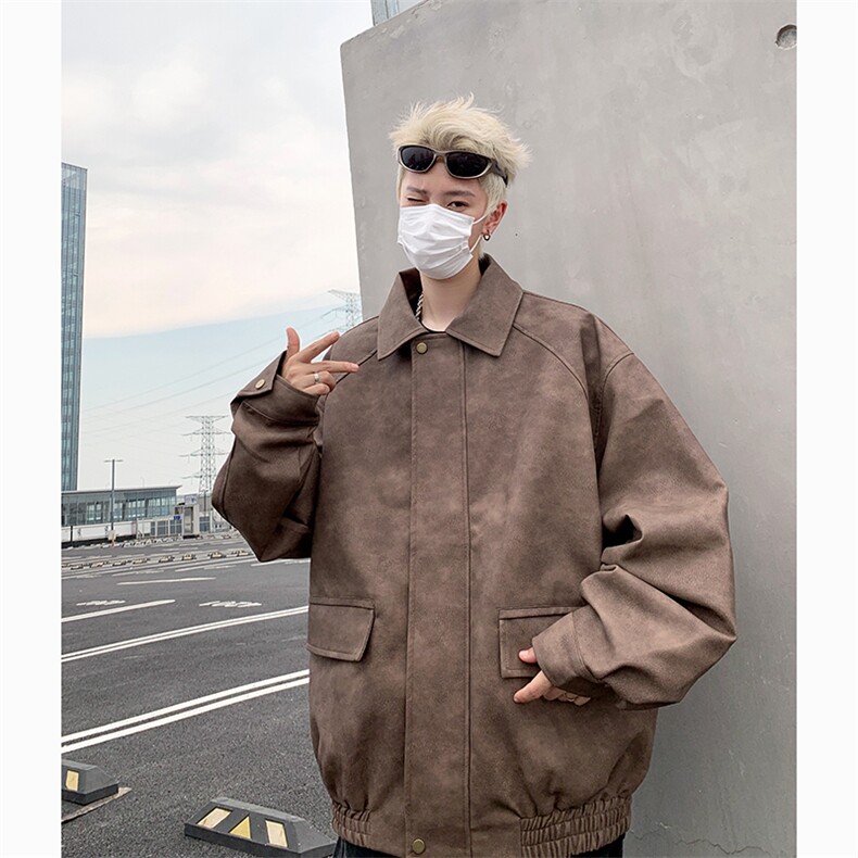 港风日系复古宽松潮流百搭翻领夹克外套XZ213-JK0168-P108控128,男装夹克,星座213