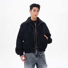 美式假两件连帽夹克男2025新款潮牌宽松设计感工装外套HH204P96，男装夹克，星座1013-5