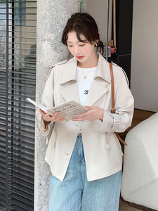韩版休闲百搭显瘦短款风衣外套女 2D075-(P145-K195)图片