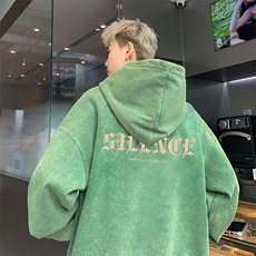 得物抖音高品质二开360克重磅做旧炒雪花纯色连帽水洗卫衣16028，男装卫衣，电商A486