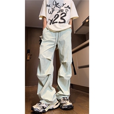 INS夏季新款潮流三色松紧伞兵裤宽松休闲裤B315-K006-特p30控58，男装休闲裤，电商B315