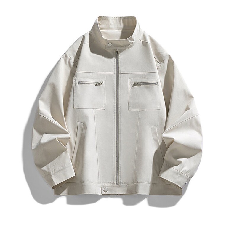26春装高品质老钱风立领夹克外套男女美式潮牌拉链工装风宽松上衣，男装夹克，电商A486