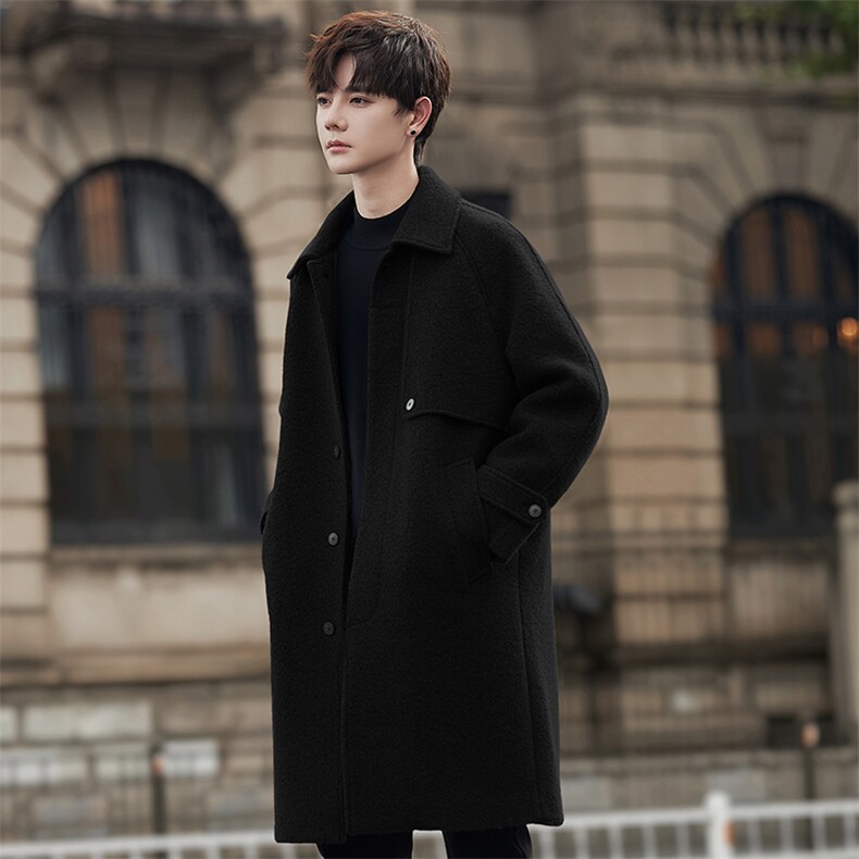 2024简约设计款冬季羊毛双面毛呢男士潮流简约外套大衣F9321P450，女装短外套，电商A355（原A415）