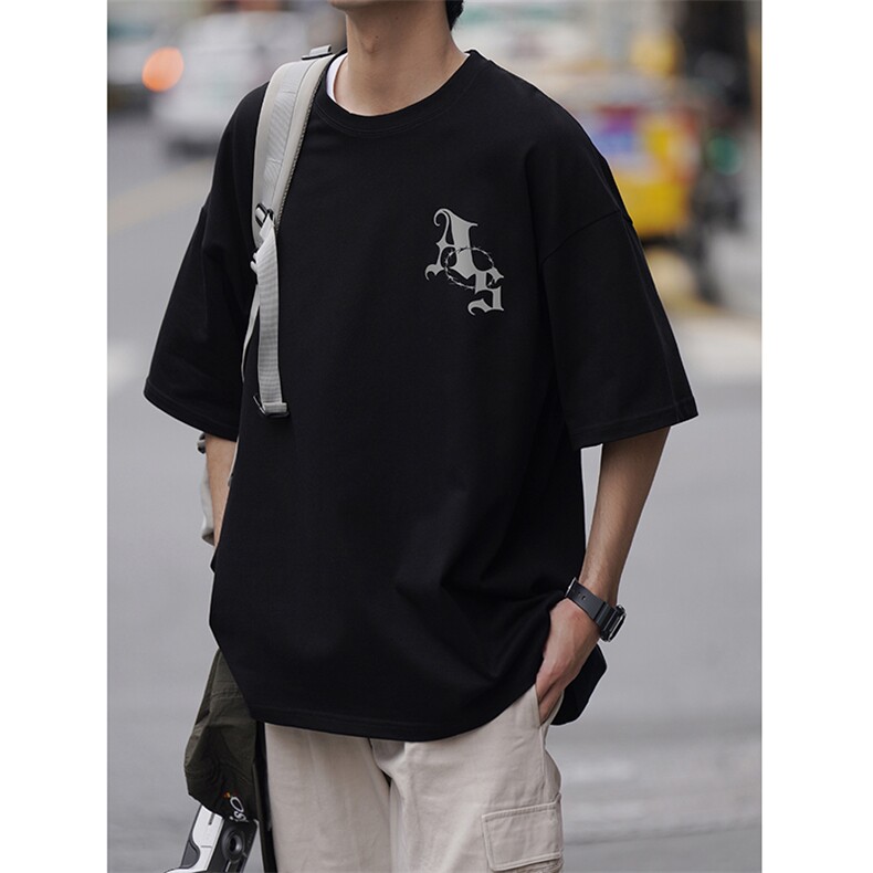 抖音供货 260克纯棉印花短袖T恤A158-T73-P28控48图片