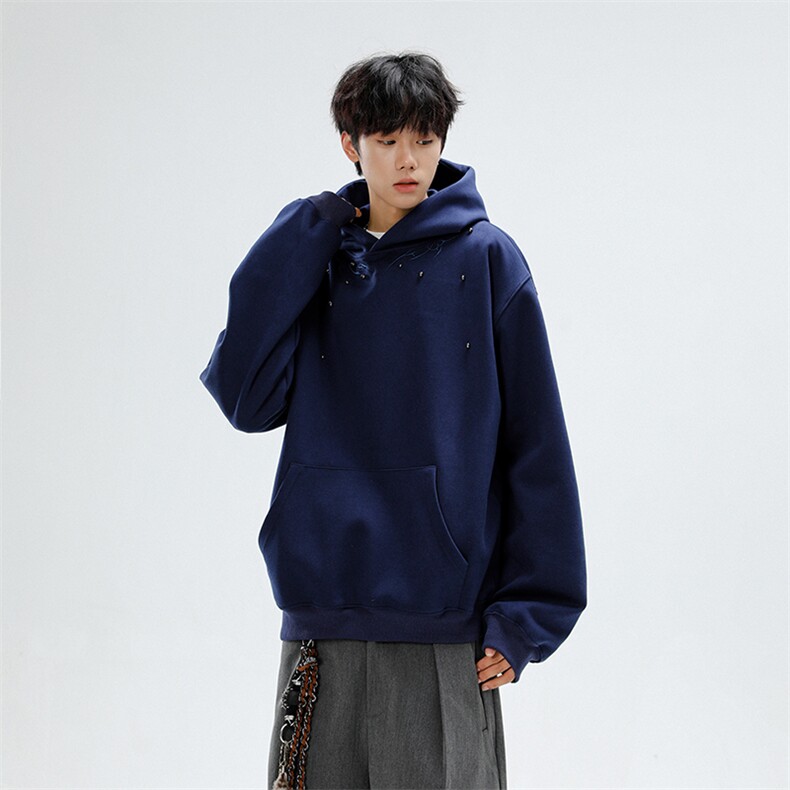 美式重磅Cleanfit复古连帽卫衣男女宽松休闲上衣帽衫WY0745-P50图片
