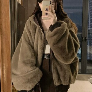 毛毛棉衣双面穿加厚连帽棉衣冬装情侣棉服外套1001-1-MF256-P108图片