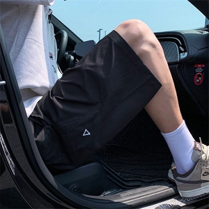三角标工装短裤男女款夏季速干休闲裤藏青色多口袋五分裤 KA239图片