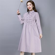 连衣裙纯色百搭显瘦时尚优雅甜美气质2021年春季，女装连衣裙，小林双子