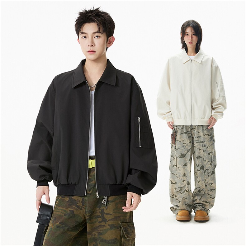 美式高街vibe棒球服夹克男女款秋季cleanfit翻领廓形三防工装外套,男装夹克,电商A102