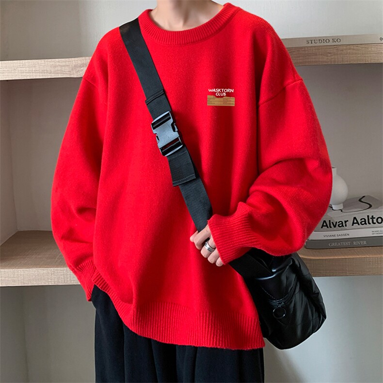 圆领毛衣男大码针织衫男毛线衣线衫M67350-P45加绒款-P65,男装针织衫/毛衣,电商A040