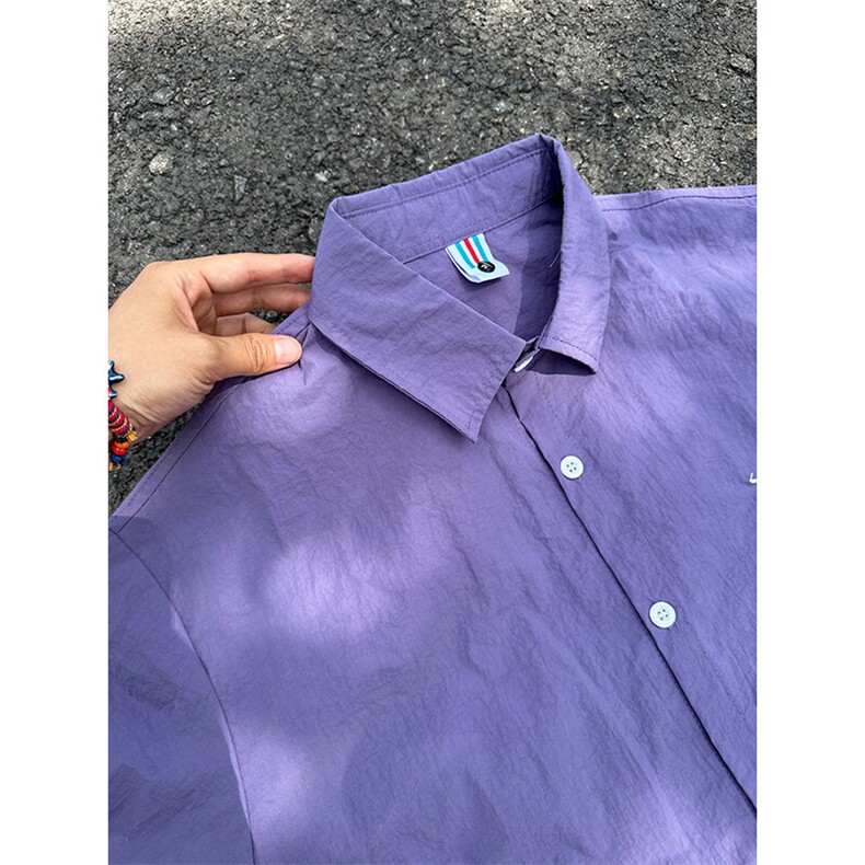 夏季新款速干短袖刺绣衬衫潮流港风宽松百搭男半袖CS285-P35,男装T恤,星座301C-5
