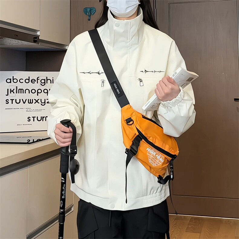JK203/P65春装新款个性装饰立领夹克男潮流飞行员上衣外套图片