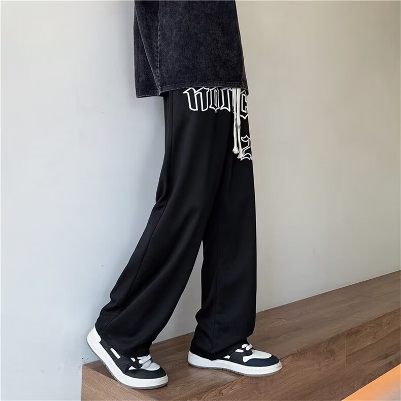 美式oversized宽松休闲长裤高街ins潮牌直筒卫裤男新款K4614-P35,男装休闲裤,星座512-2