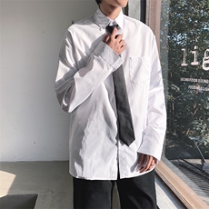 长袖白衬衫男女情侣DK制服学院风毕业正装班服衬衣CS11-P30送领带，男装衬衫，星座1008