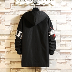 M-7XL2023秋季新款连帽中长款风衣大衣外套男加肥加大码控价98元，男装风衣，钱塘717(原712)