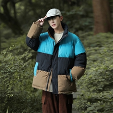 户外2026新品冬季宽松情侣装撞色棉衣棉服冬装加厚外套D007-P90，男装棉衣，星座717