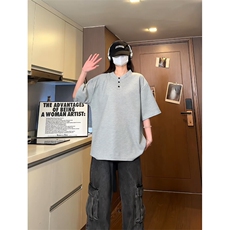 2025短袖t恤男夏季重磅宽松休闲半截袖体恤25XT77228特批20，男装T恤，电商A042
