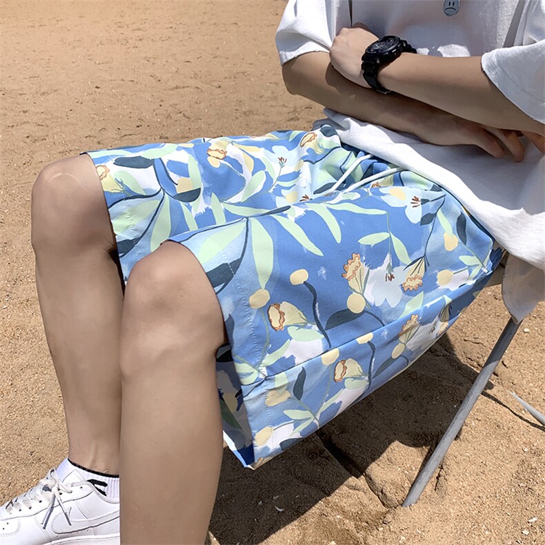 703-DK80-P26夏季休闲大码沙滩短裤数码印花,男装牛仔裤,星座703