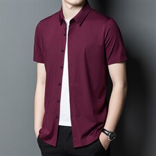 衬衫冰丝薄款短袖男2023年夏装新款中年男士宽松休闲透气衣服男装，男装衬衫，电商B212（原钱塘6029）