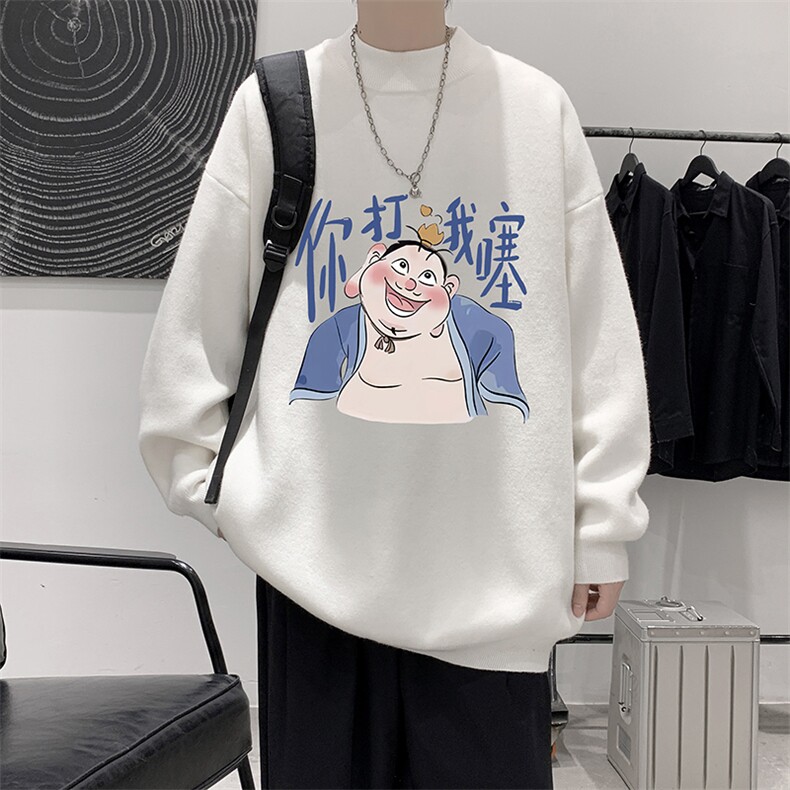 半高领毛衣男大码胖子针织衫毛线衣M18437-P45加绒款-P65,男装针织衫/毛衣,电商A040