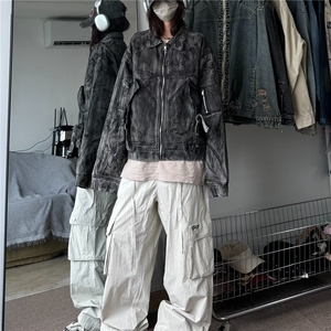 秋季新款潮牌vintage美式复古夹克痞帅机车服棒球外套3531/P95图片