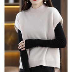 新款春秋羊毛衫女宽松无袖背心马甲坎肩女针织打底衫，女装马甲，绒汀羊绒