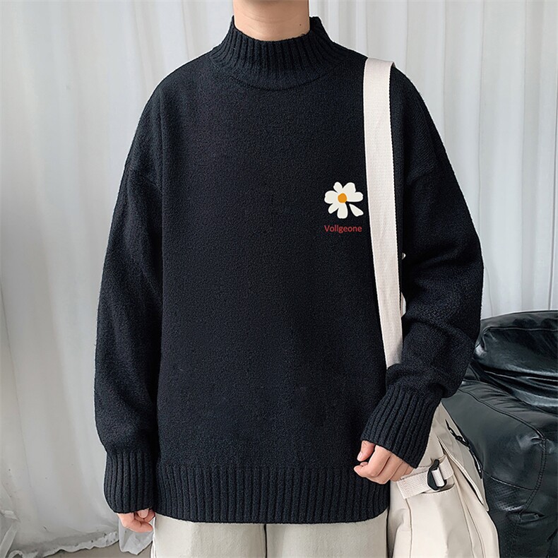 M18059-P45加绒款-P65半高领毛衣男士大码针织衫男毛线衣男,男装针织衫/毛衣,电商A040