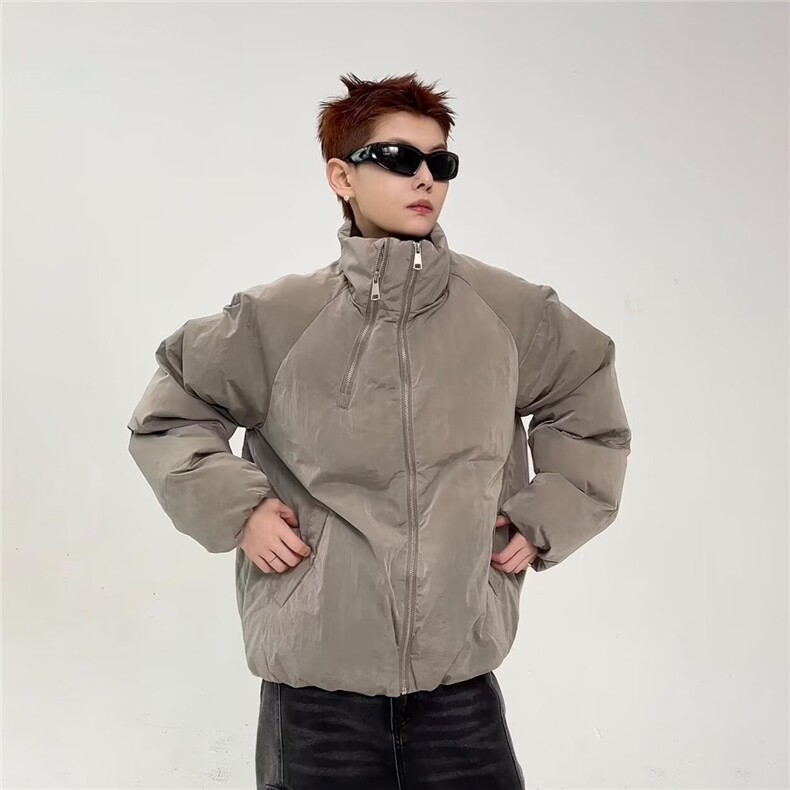 网图美式休闲夹克棉衣外套潮牌双拉链面包棉服A025-ZY18305-P80,男装夹克,电商A025