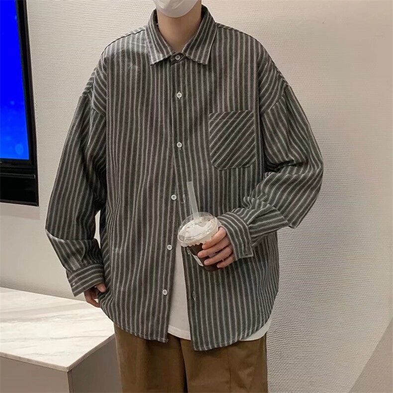长袖衬衫春款男港风潮流C66P31,男装衬衫,星座1116-2