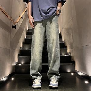 美式潮流高街复古宽松水洗牛仔裤KN01 P50图片
