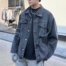 2024春秋牛仔外套男百搭水洗做旧休闲潮牌高街痞帅夹克JK1065-P85，男装夹克，星座1103-3