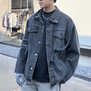 2024春秋牛仔外套男百搭水洗做旧休闲潮牌高街痞帅夹克JK1065-P85图片