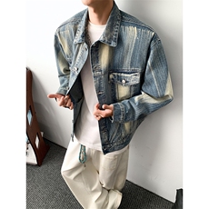 得物二开秋季百搭时尚潮流翻领工装外套水洗做旧夹克JK1295-P80，男装夹克，星座1103-3